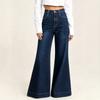 Women's Casual High Waist Wide Leg Flared Jeans