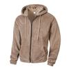Herbst Winter Herren Fleece Kapuzenjacke Europäischer Stil 2025 Winter Reißverschluss Taschen Klassische Basic Oberteile Oberbekleidung Khaki Bequeme Jacken Neu