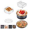 Non-Stick Air Fryer Accessories Universal Baking Pan Cake Barrel Pizza Tray Grill Rack for Cooking Roasting Frying Kitchen Tools