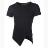 Men's Popular Irregular Short-Sleeved Men's Solid Color All-Match T-Shirt Hip-Hop Hip-Hop Fashion Casual Men