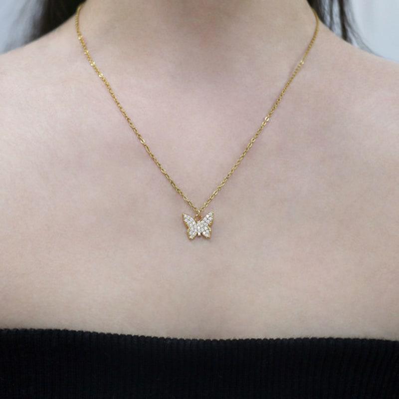 KINDABABY cubic butterfly necklace / ring