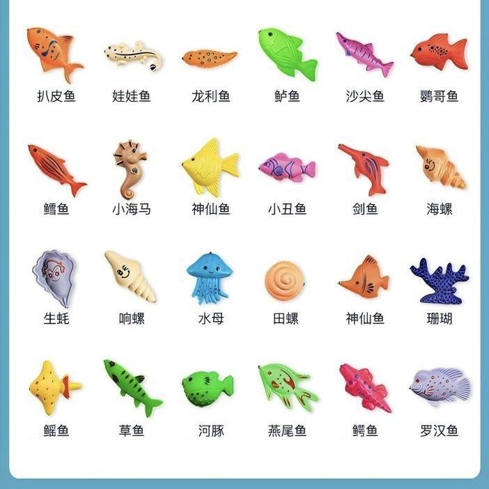 Magnetic Fishing Toy Set for Kids, Bath Water Play Toys, Educational Fishing Rod Game for Toddlers Boys Girls Early Learnin