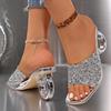 Fashion Luxury Women Summer Party Slippers Fashion White Pearl Designer Fashion Sandals Female Shoes Strange High Heels Mules Slides