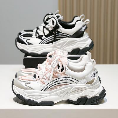 Mesh Dad Shoes Women's New Casual Outdoor Sports Shoes Lightweight Shoes Contrasting Colors Breathable Casual Thick-soled Versatile Mesh Shoes