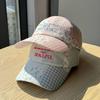 Floral Plaid Patchwork Baseball Cap for Women Korean Version Versatile Face Showing Small Peaked Hat Wide Brim Trendy Hat