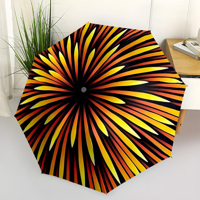 1pc Firework MandalaAutomatic Folding Umbrella, Portable & Foldable Design with 8 Ribs, Casual Outdoor Accessory yy250804267