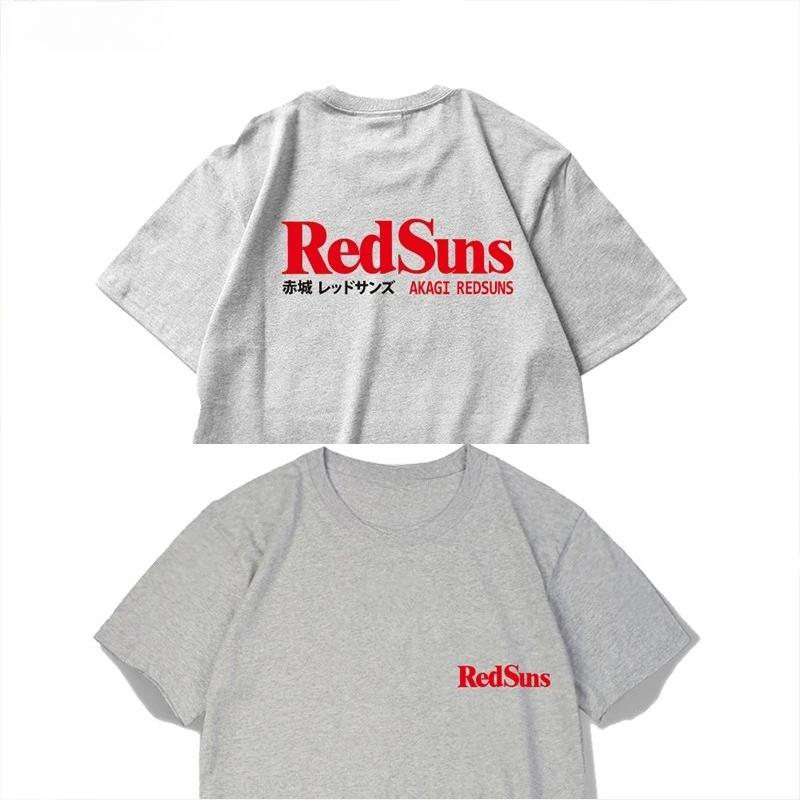 2025 New Mens Youth JDM Modified Akagi REDSUNS Cotton Four Seasons Universal Short Sleeve Tshirt