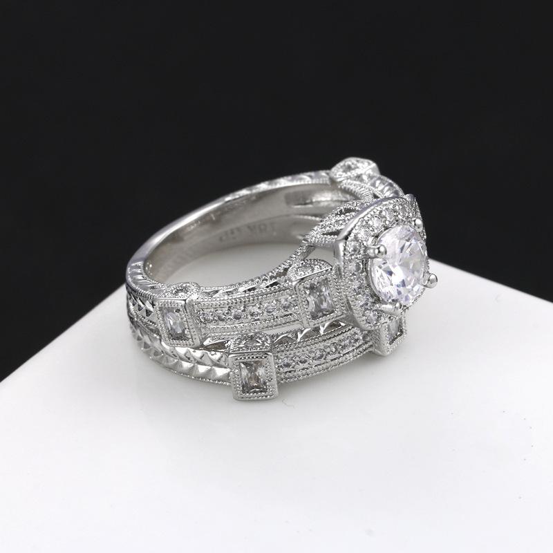 Jewelry, Fashionable Double-Layer Ring, Zircon-Plated Real Gold Men'S And Women'S Rings Are Customized.