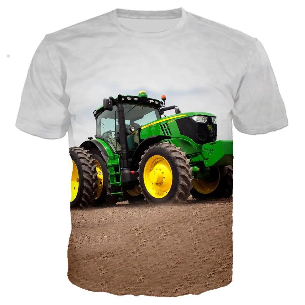 Kawaii Kids T Shirt 3D Print Car Tractor Summer Fashion Cartoon Casual Boy Girl Unisex Children's Clothing