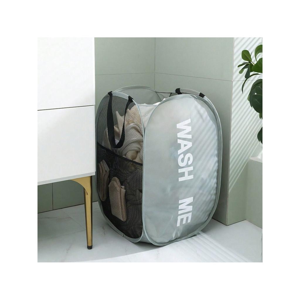1 Folding Printed Laundry Basket For Dormitories And Bathrooms