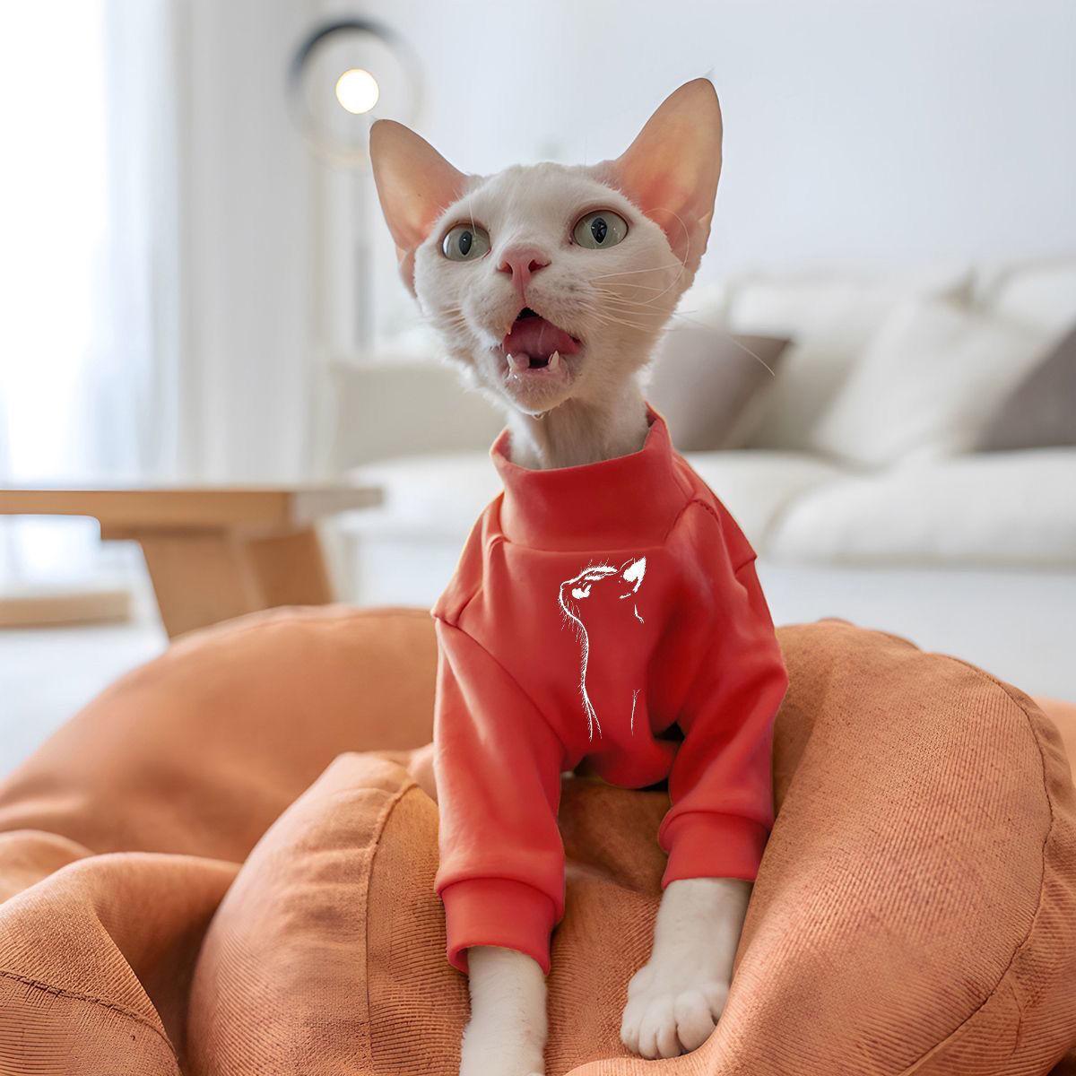 

2025Internet Celebrity New Pet Cat Spring and Autumn Warm Cat Print Cute Clothes German Shorthair Handsome XXXL Suggestions11-14Jin