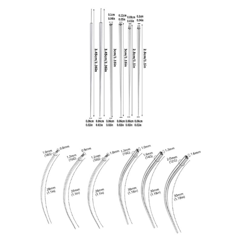 Grasper And Curved Piercing Guide Needle Set For Easy Accurate Body Piercing On Sensitive Skin
