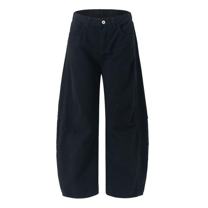 Minger | American Retro Wrinkled Wide-leg Scimitar Pants Men's Niche Design Loose Multi-pocket Tooling Casual Pants