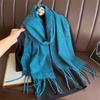 New Embossed Cashmere Women's Winter Scarf Warm Chunky Shawl Luxury Designer Tassels Pashmina Bufanda Lady Wrap Man Scarves