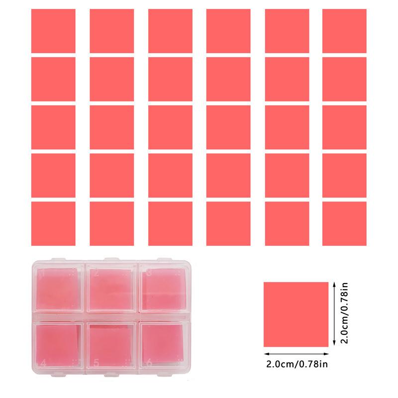 30PCS 2*2CM Diamond Painting Glue Clay With Box DIY Colorful Square Diamond Embroidery Dot Drill Mud Wax Embroidery Tool Set