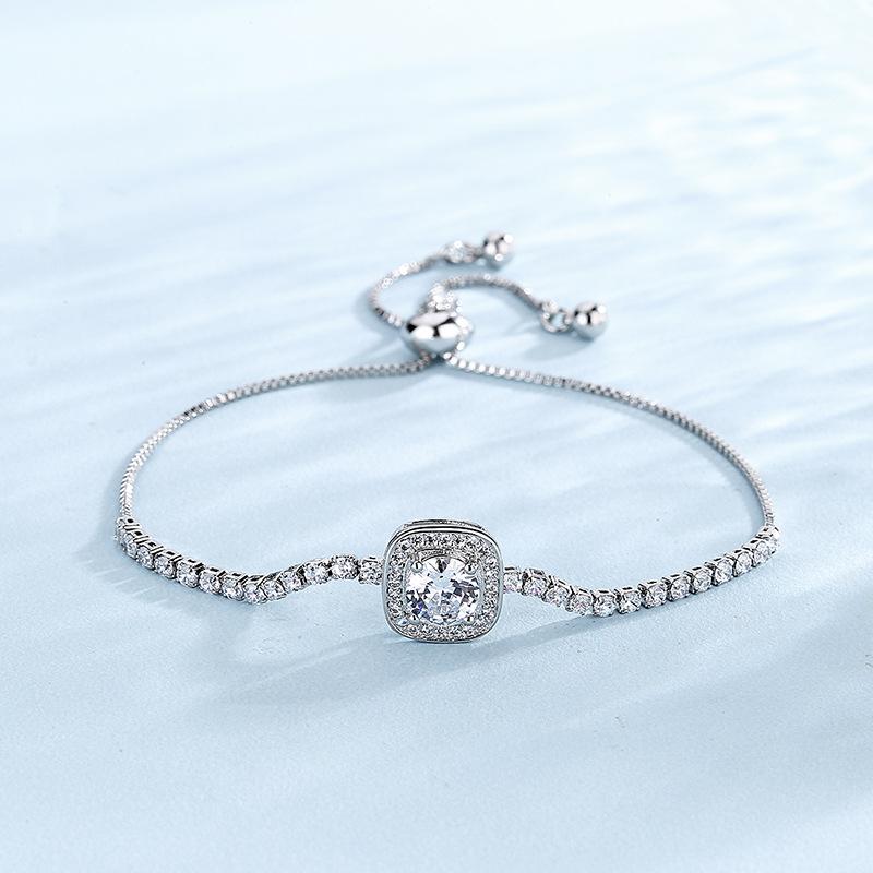 New 925 Sterling Silver Bracelet AAA Zircon High Quality Romance Bracelet Chain For Women Engagement Party Wedding Jewelry Gift