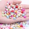 9mm Flat-back Half-round Pearl Beads - 100 Pcs for DIY Phone Case Decoration