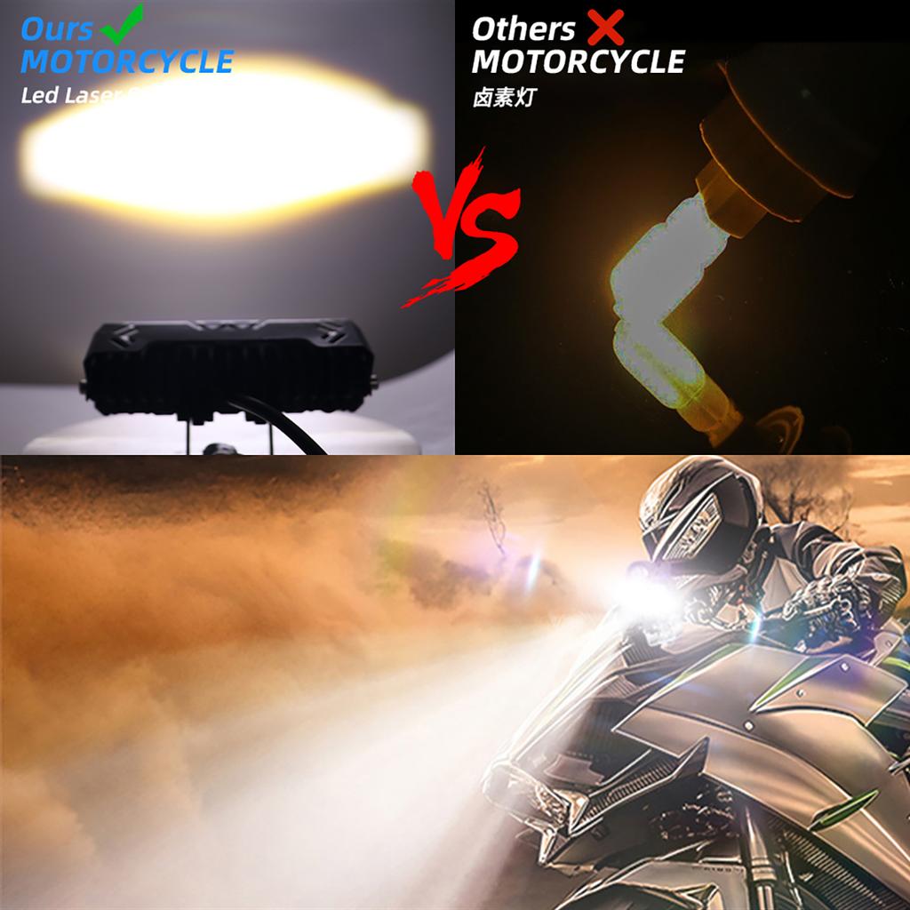 1/2pcs Motorcycle LED Spotlight 4x4 Strip lights 4 Lens Working Light Bar Yellow White High Low Beam Lights Fog Lamp Spotlight