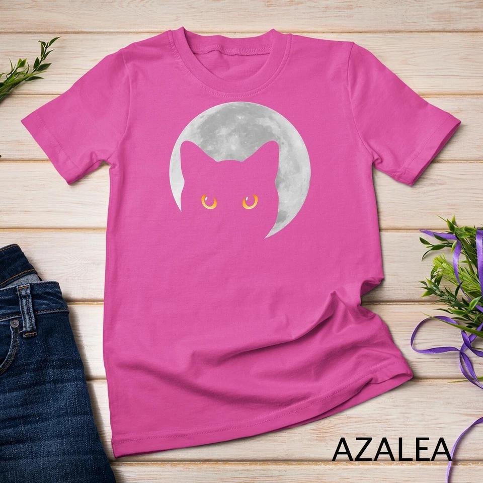 Black Cat Yellow Eyes Cats Moon T-Shirt Unisex T-shirt 7 M