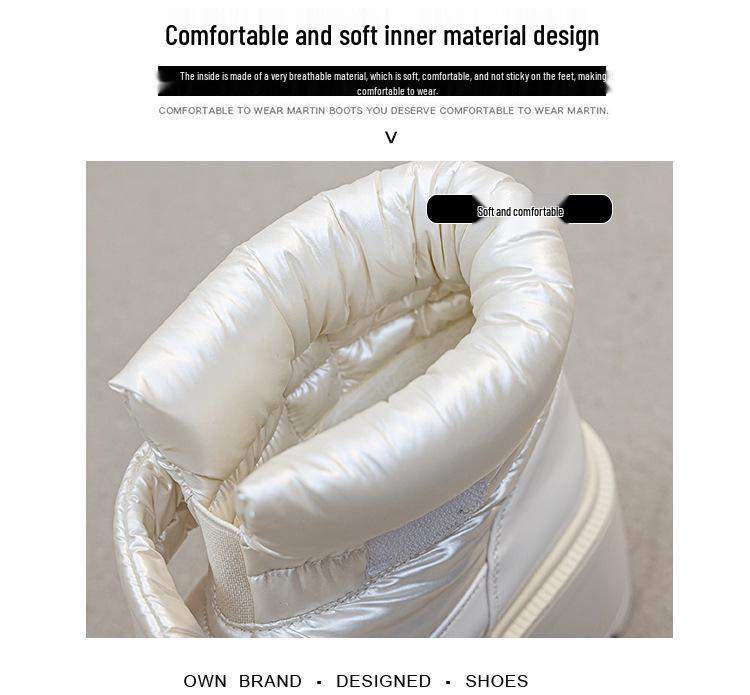 Women's Magic Tape Platform Snow Boots - 2025 Autumn/Winter Collection, Warm Round Toe Cotton Boots with Thick Sole.