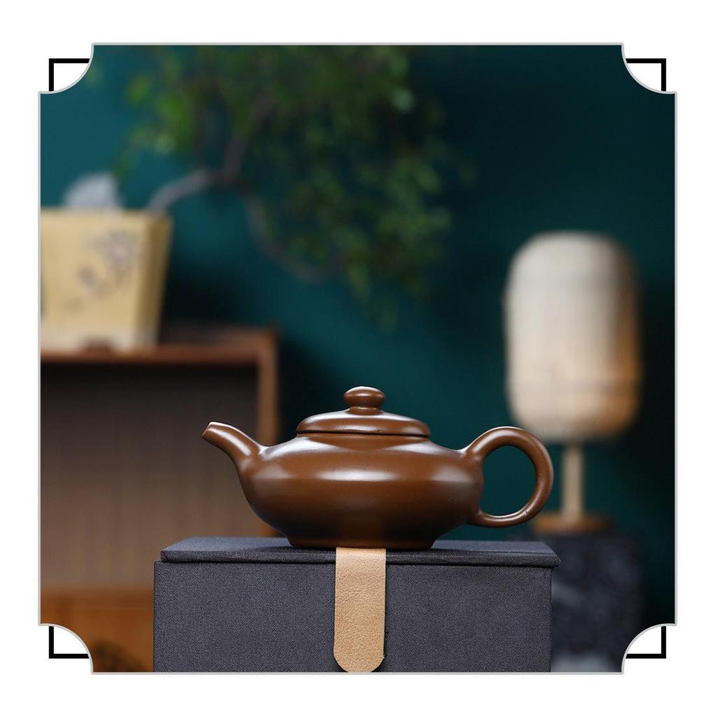 Purple Clay Yixing Teaware: Small Pan Pot with Ball Hole for Gongfu Tea Brewing. Perfect As a Gift.