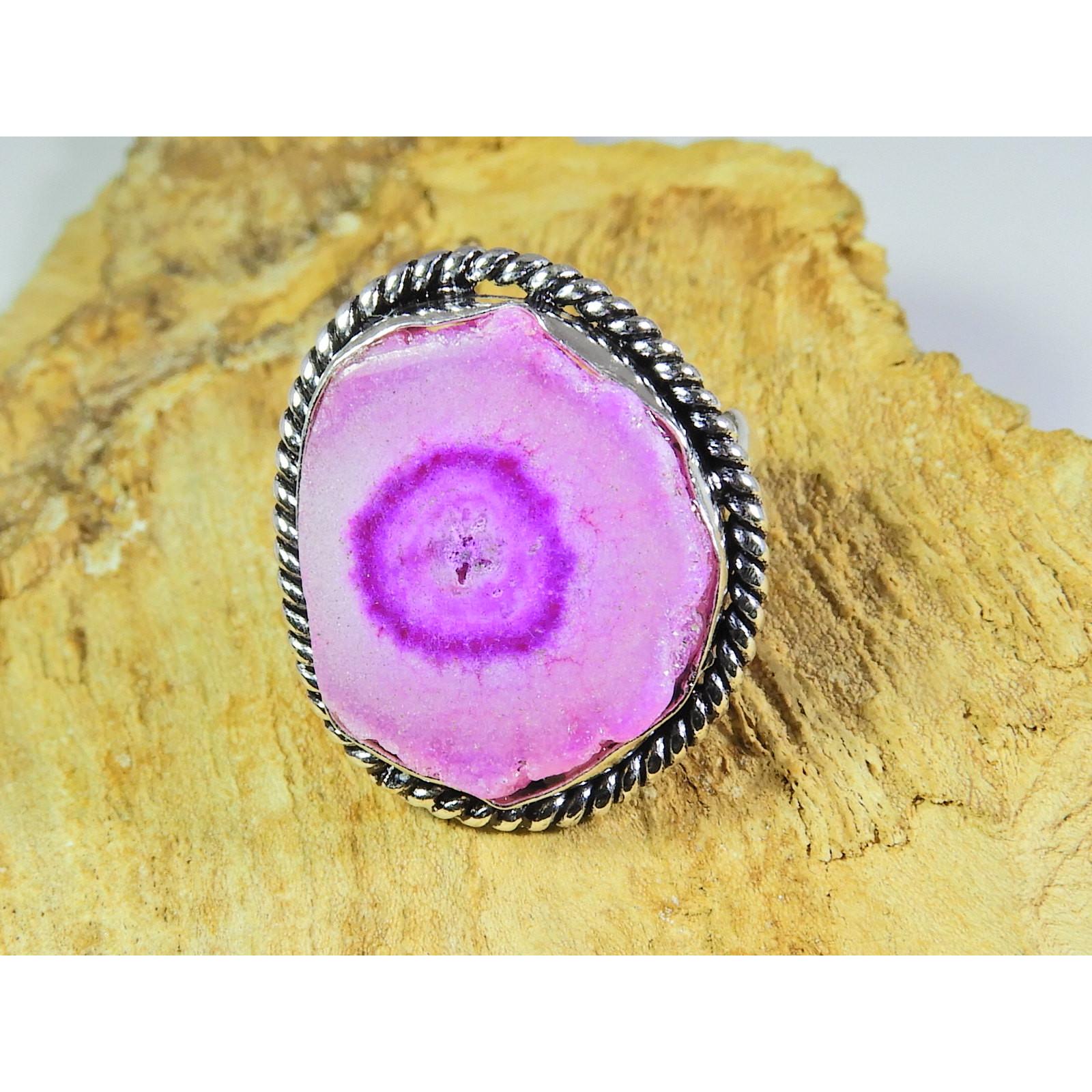 

Color Enhanced Solar Druzy 925 Solid Sterling Silver Ring Size US-7 PG-200