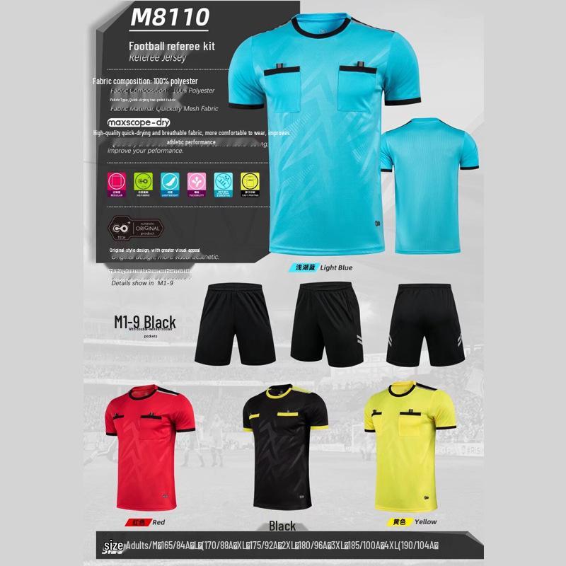 Fußballschiedsrichter Kurzarm-Uniformset für Spiel & Training mit Aufdruck