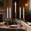 Rechargeable Flameless Taper Candles with Timer Remote Flickering 3D Wick Taper Candlesticks for Valentine Day Wedding Birthday