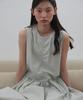Step Around Pleated Sleeveless One-Piece_Mint Gray