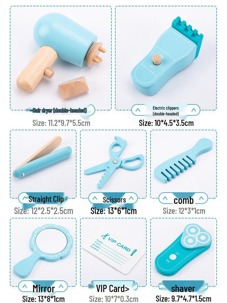 Korean Kids' Wooden Makeup & Hairdressing Pretend Play Set