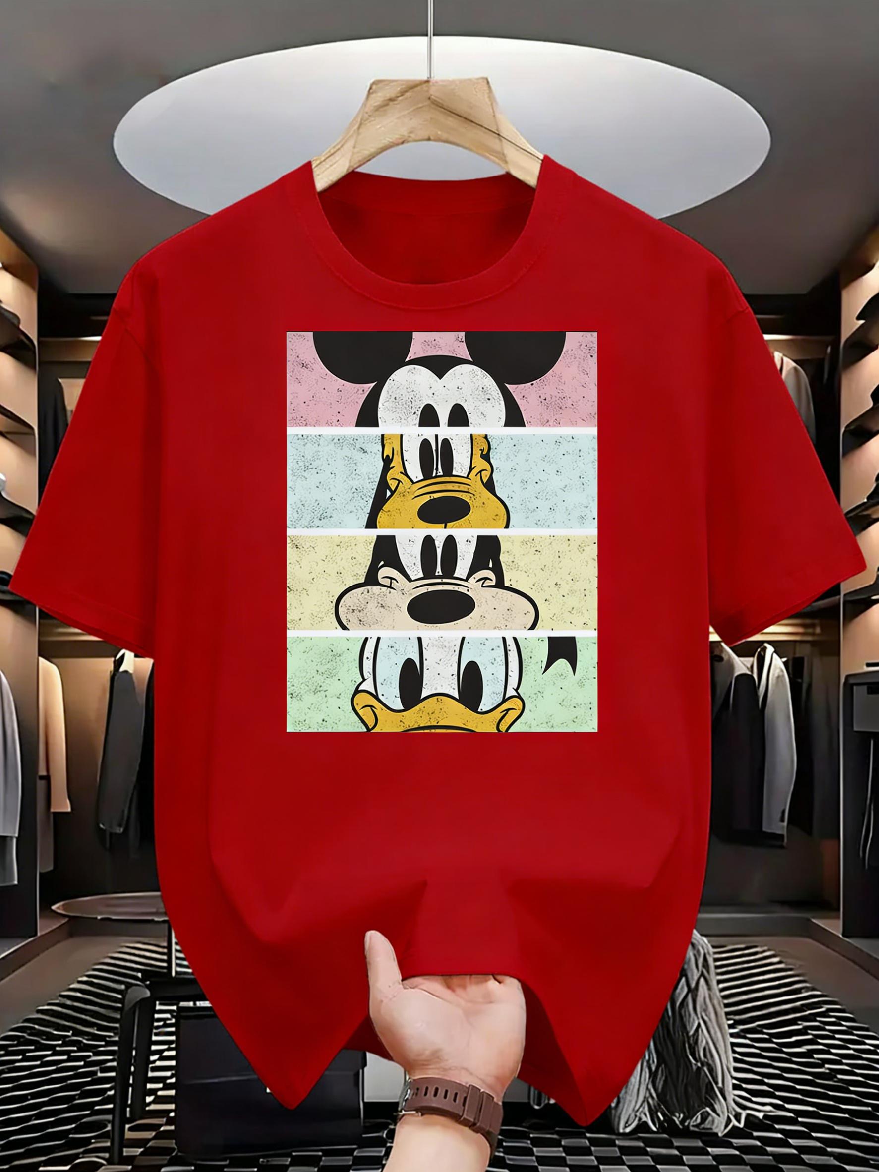 

Disney Mickey and Friends Pattern Printed Tshirt Large Size Summer Mens Womens Casual Fashion Parent Child Top Daily Comfort S