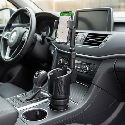 Car Cup Holder 2 In 1 Bottle Expander With Phone Stand 360 Degree Rotation Car Drink Holder For Vehicle Truck Driving Travel