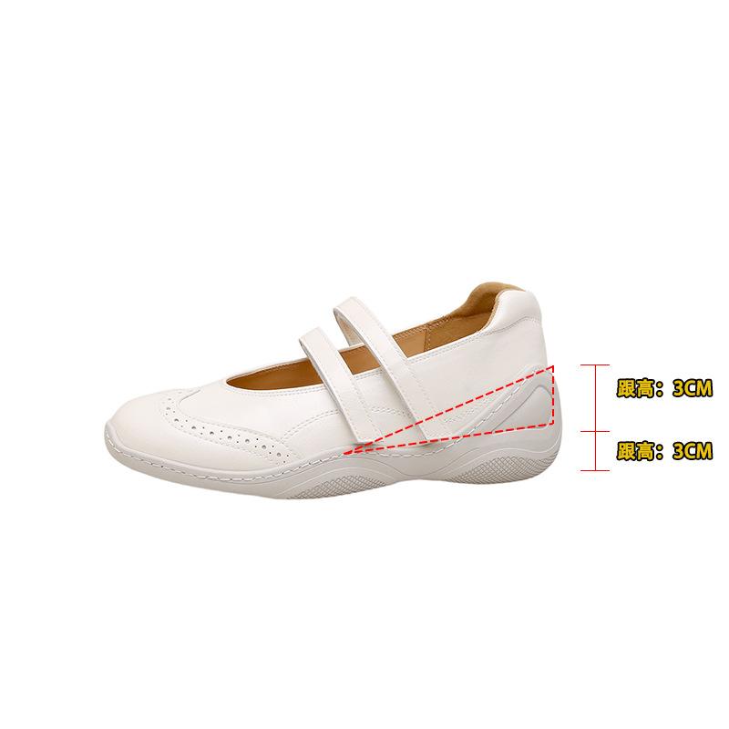 Square head niche design sports style ballet shoes women's new silver double belt thick sole light mouth Mary Jane women's shoes