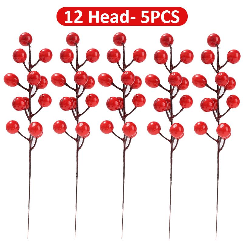 10/5/1 Stück Künstliche Beerenzweig Falsche Blumenstrauß Rote Stechpalmenbeere Staubgefäße Pflanzen Für Neujahr Weihnachtsfeier Heimdeko