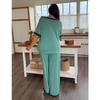 Women's Plus Size Lace Trim Pajama Set - Spring/Summer Loose Fit