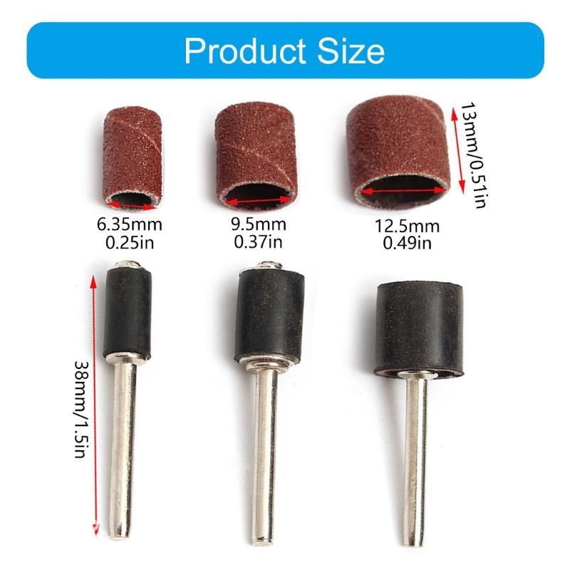102/132Pcs Sanding Drums Kit Sand Bands Sand Mandrels Drum Woodworking Nail Drill Rotary Abrasive Tool
