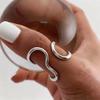 Gold Silver Plated Stainless Steel Twisted Abstract Wave Open Ring Adjustable Geometric Irregular Statement Finger Rings for Wom