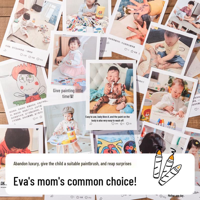 Meile Children's Washable Watercolor Pens & Crayons Set