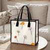 Floral Pattern Tote Bag Casual Canvas Handbag for Daily Shopping Travel