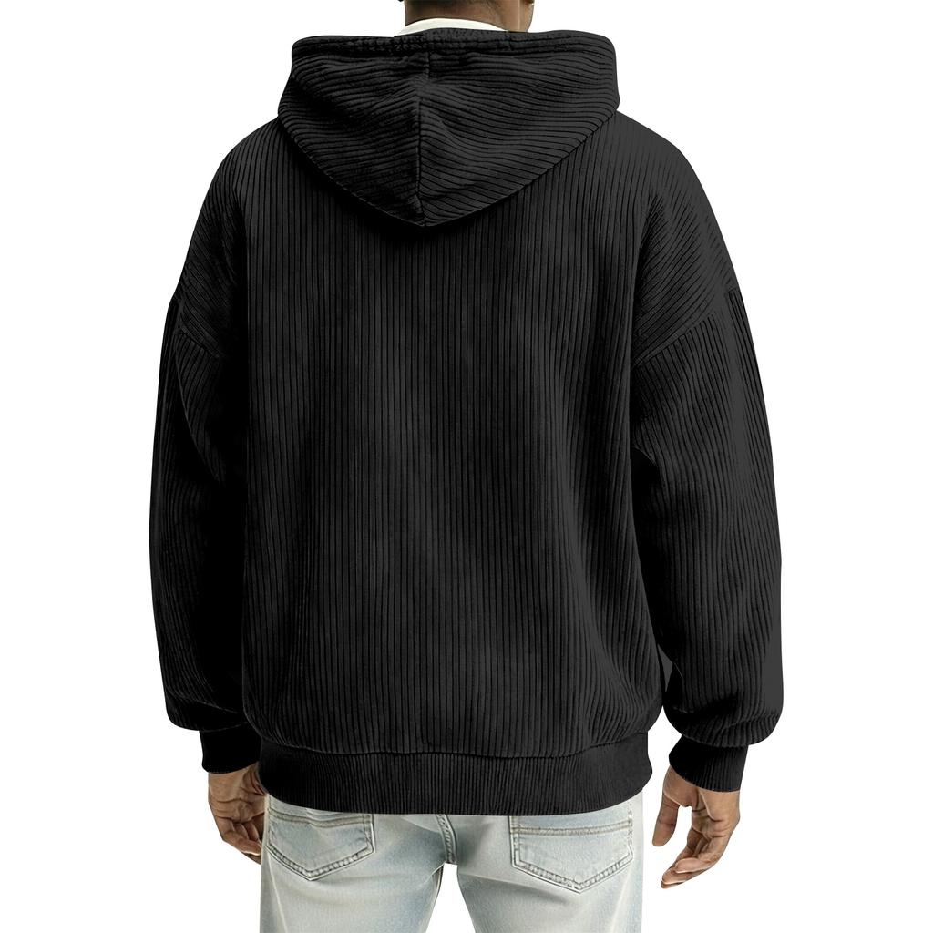 Men's Half-Zip Hooded Pullover Drawstring Casual Sport Sweatshirt