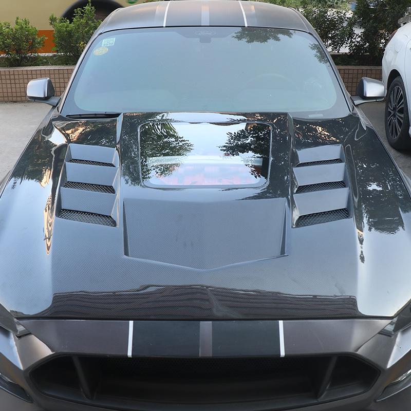 Ford Mustang 18-23 Transparent Carbon Fiber Hood Cover