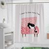 Chat Nordique Fleurs lavable Résistant à la saleté Rideau de douche Pommeau de douche étanche Polyester Rideau de bain Pour décoration intérieure