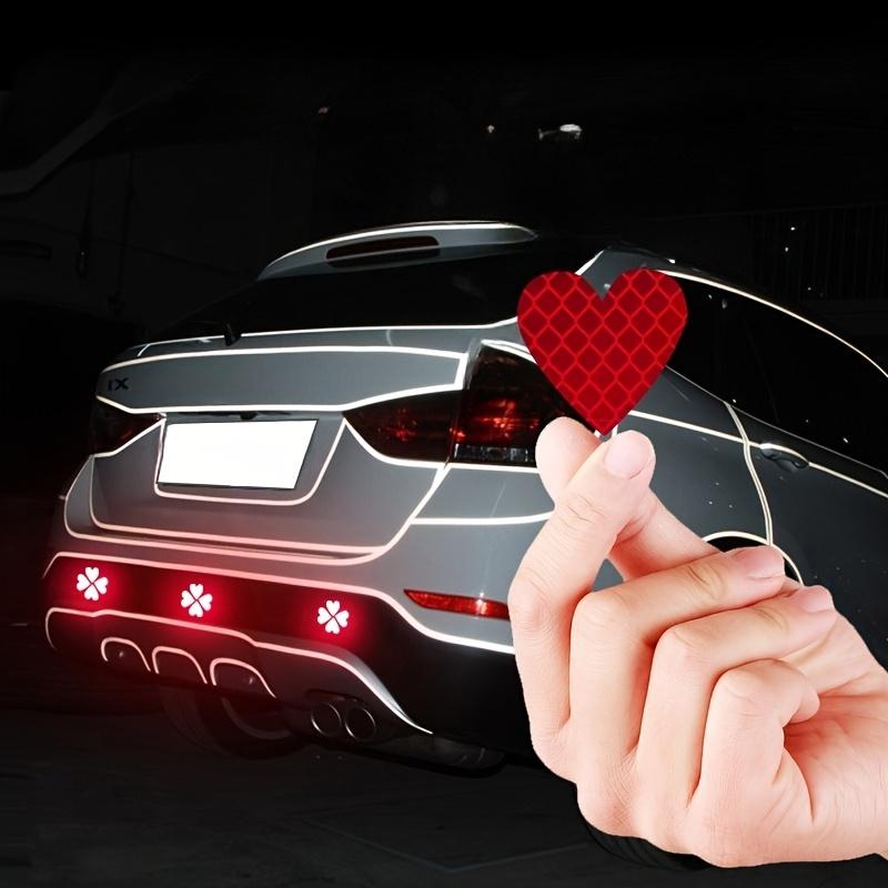 10 Stück Herzförmige Auto-Reflektoren verbessern die Sicherheit und den Stil bei Nacht