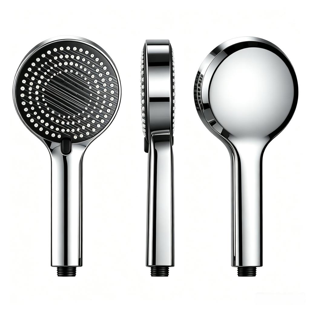Hongdec High Pressure Rainfall Handheld Shower Head Water Saving Luxury Modern Chrome Look Bathroom Shower Head
