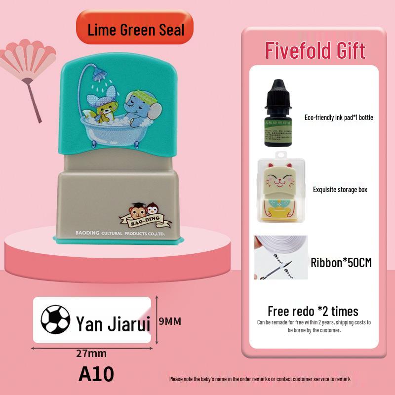 Custom Waterproof Name Stamp and Sticker Set for Children