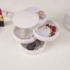 Rotatable Jewelry Organizer Box Earring Holder ABS+Acrylic Storage Tray