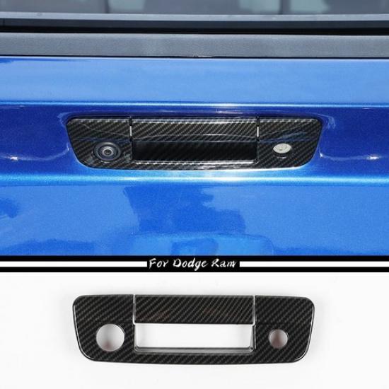Carbon Fiber Rear Door Tailgate Handle Bowl Trim For Dodge RAM 1500 2010-2017