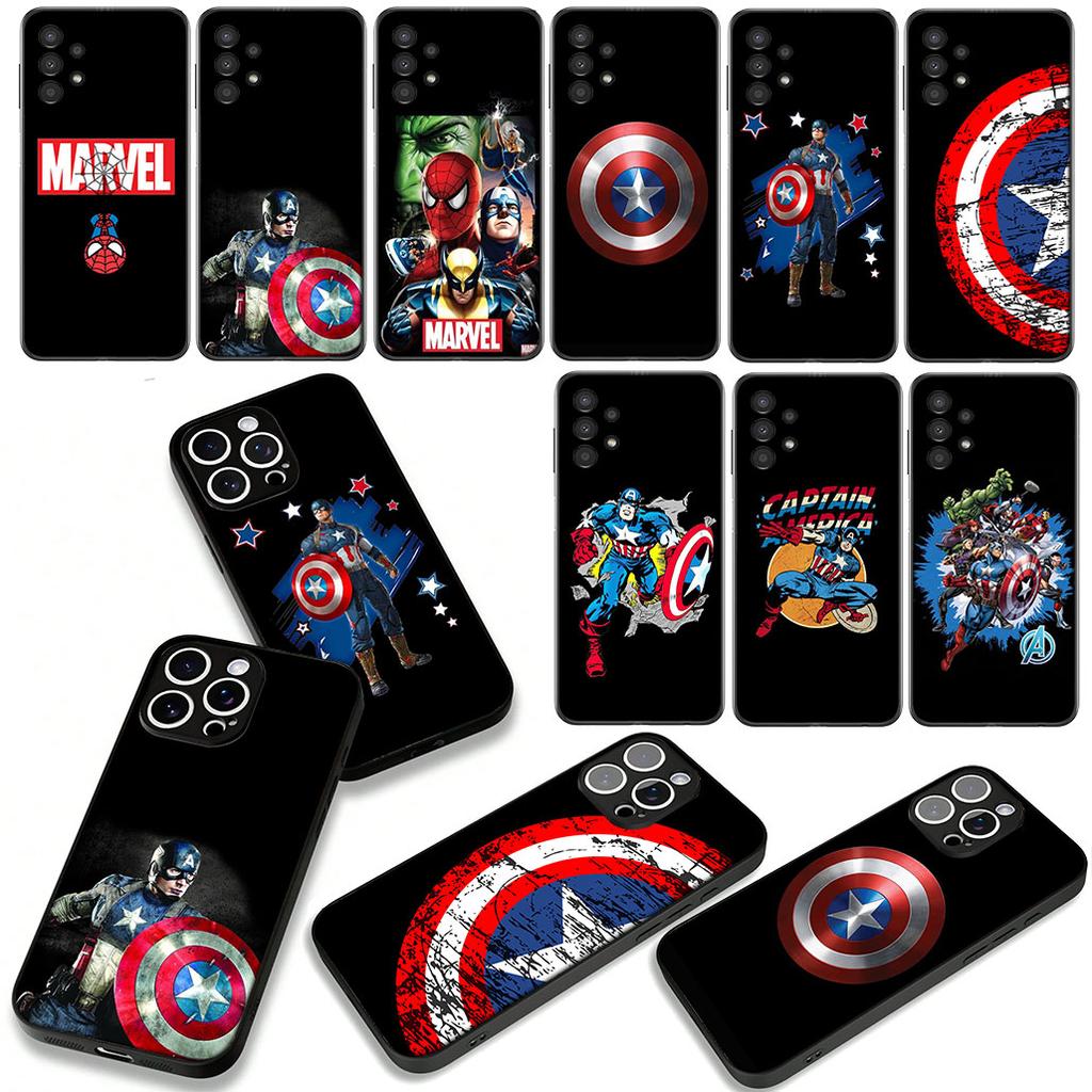 Marvel Captain America Shield Superhero Phone Case for Apple iPhone 16 15 14 Plus 13 12 Mini 17 Pro Max + 16E Air 16+ ProMax