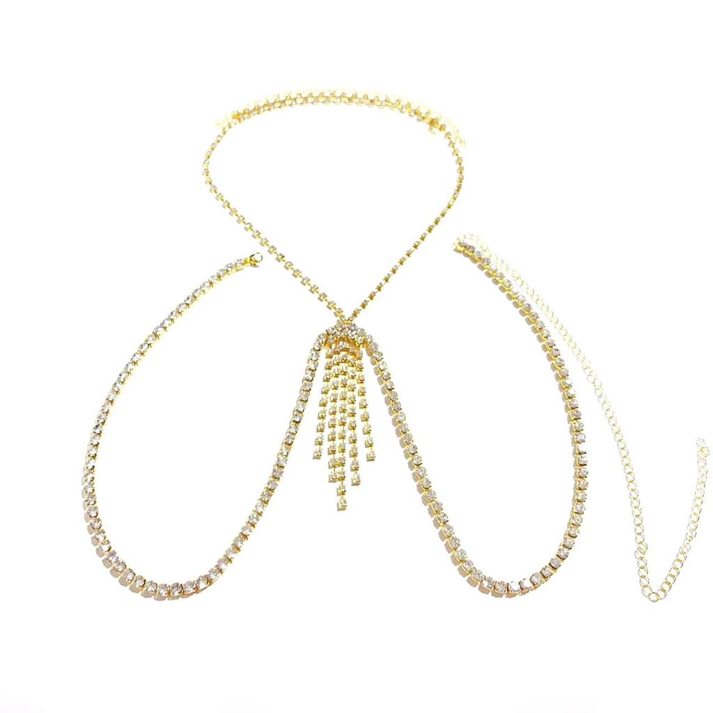 Sparkling Rhinestone & Pearl Body Chain: Fashionable, Versatile, Sexy Jewelry for Nightclubs & Beaches