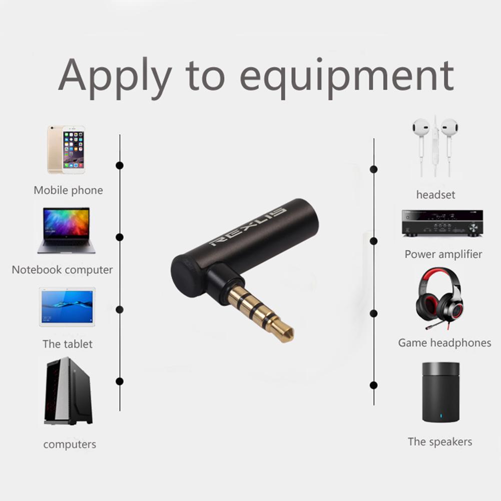 1/2/5Pcs 3.5mm Jack Right Angle Audio Adapter Plug Male To Female Jack 90 Degree AUX Adapter 1/8 TRRS Stereo Headphone ConnectorGood product
